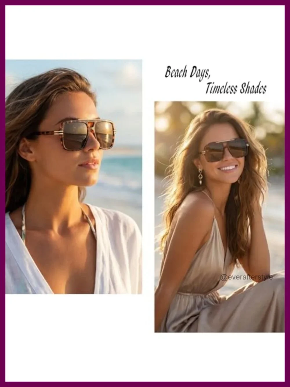 Polarized Oversized Aviator Sunglasses UV400 Protection Women's Fashion Frame